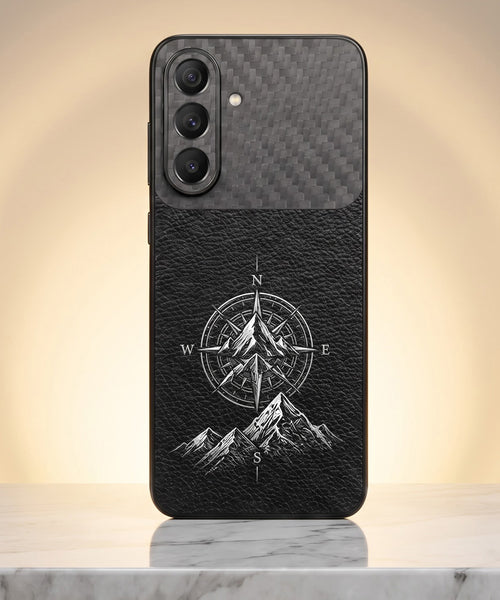 Samsung Galaxy A37 5G Compass Carbon Fiber Leather Hybrid Back Case