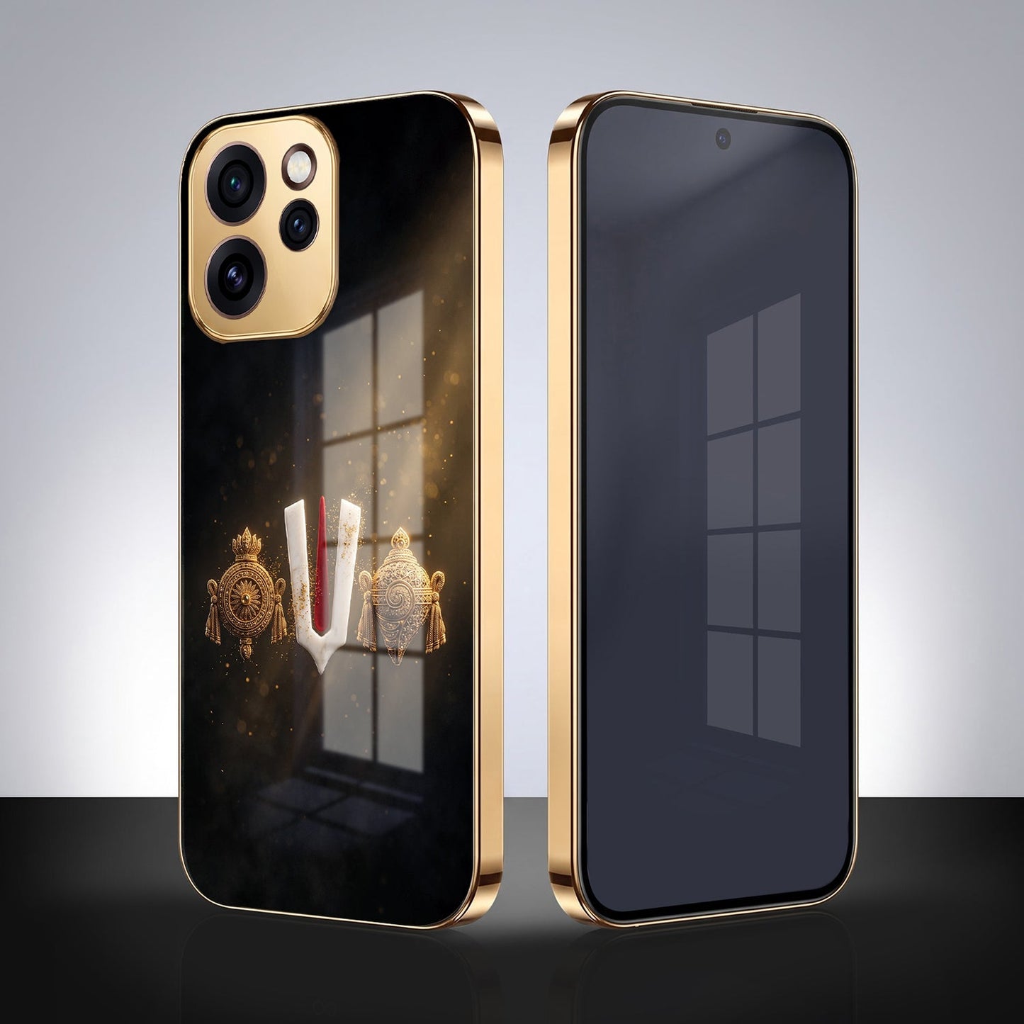 Oppo Reno 15 Pro Mini 5G Royal Heritage Edition Gold Electroplated Glass Phone Back Case