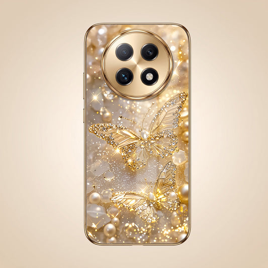 Oppo F29 Pro 5G Golden Butterfly Gold Electroplated Glass Phone Back Case