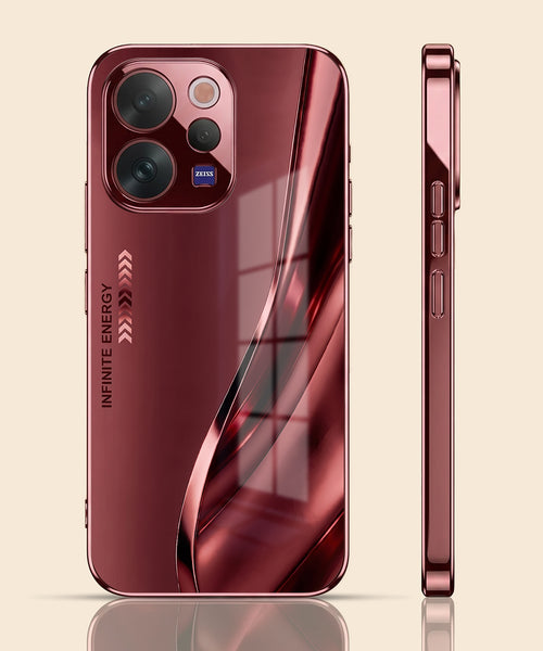 Vivo V70 5G Infinity Energy Burgundy Electroplated Glass Back Case