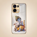 Oppo Reno 13 Pro 5G Bal Krishna Blessings Gold Electroplated Glass Phone Back Case