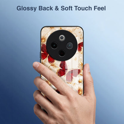 Vivo T4 5G Butterfly Floral Acrylic Glass Back Case