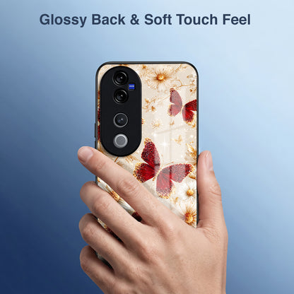 Vivo V40 Pro 5G Butterfly Floral Acrylic Glass Back Case