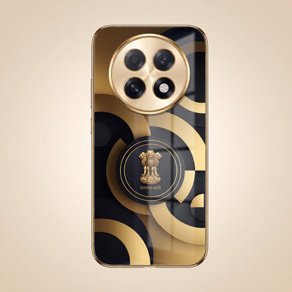 Oppo F31 Pro+ 5G Royal Emblem Gold Electroplated Glass Phone Back Case