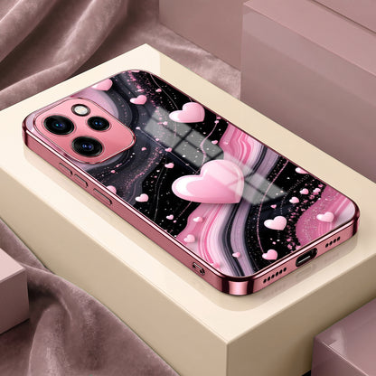 Oppo Reno 15 Pro 5G Love Sparkle Pink Electroplated Glass Phone Back Case