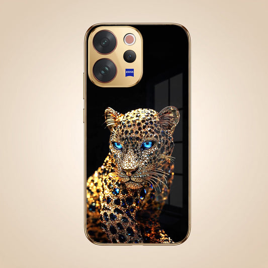 Vivo V70 5G Panther Gold Electroplated Glass Phone Back Case