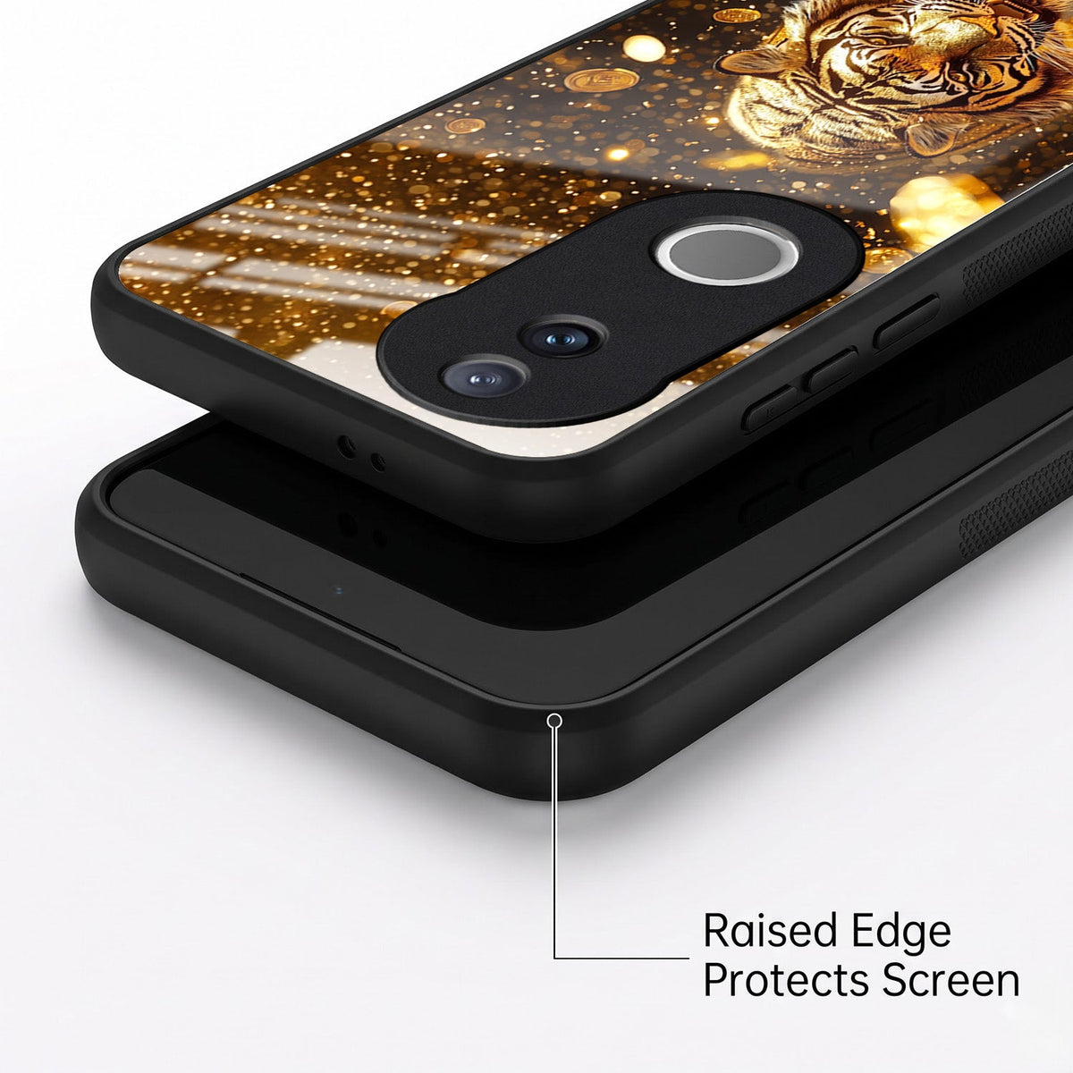 Vivo V50 5G Luxury Tiger Acrylic Glass Back Case