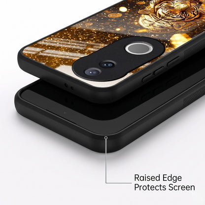 Vivo V50 5G Luxury Tiger Acrylic Glass Back Case
