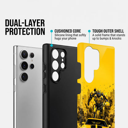 Samsung Galaxy S25 Ultra 5G Yellow Transformers Car Protective Case
