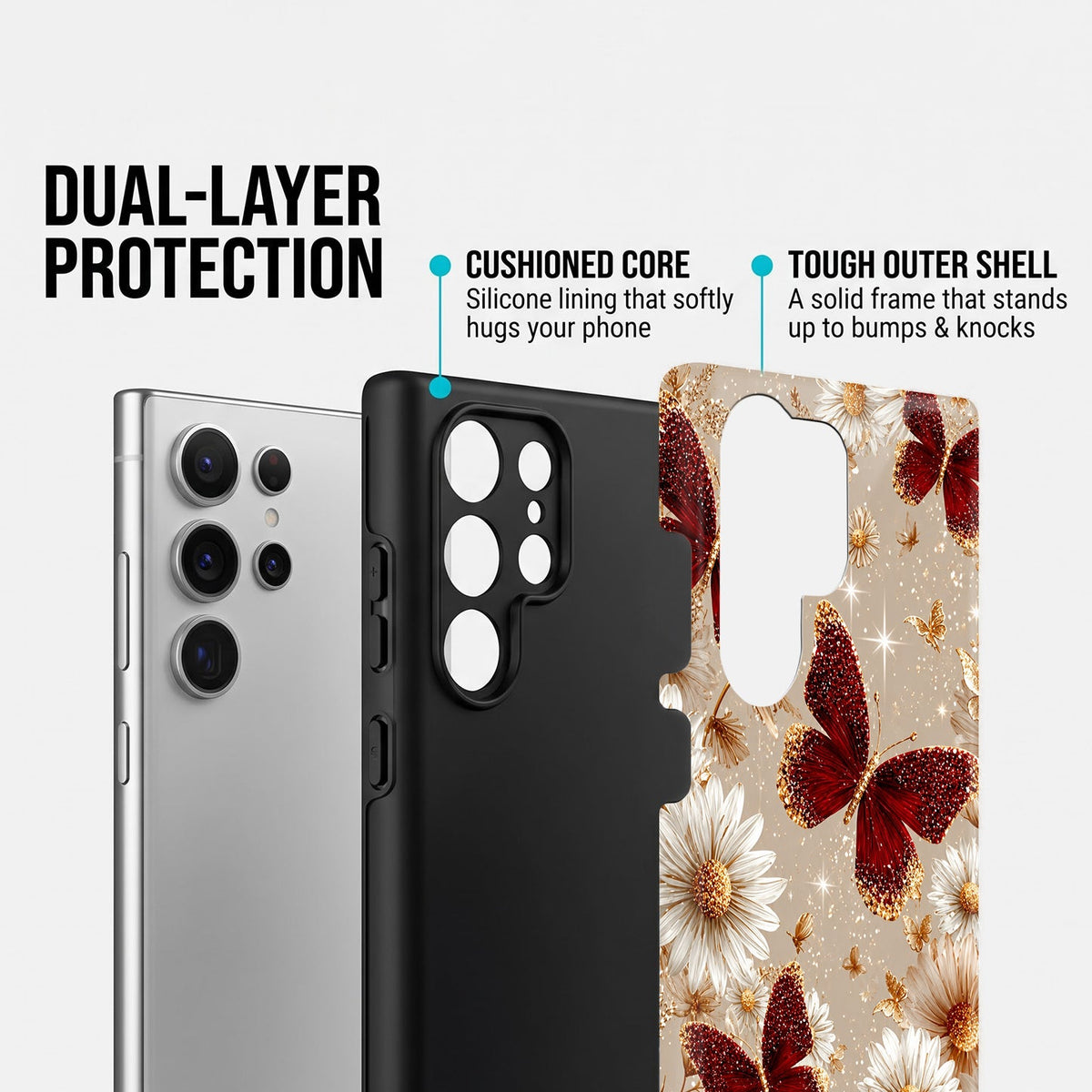 Samsung Galaxy S25 Ultra 5G Butterfly Floral Protective Case