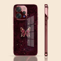 Vivo V70 5G Butterfly Burgundy Electroplated Glass Back Case