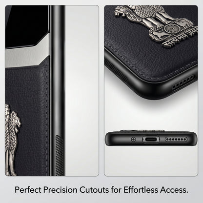 Redmi Note 15 Pro+ 5G Satyamev Jayate 3D Metal Leather Back Case
