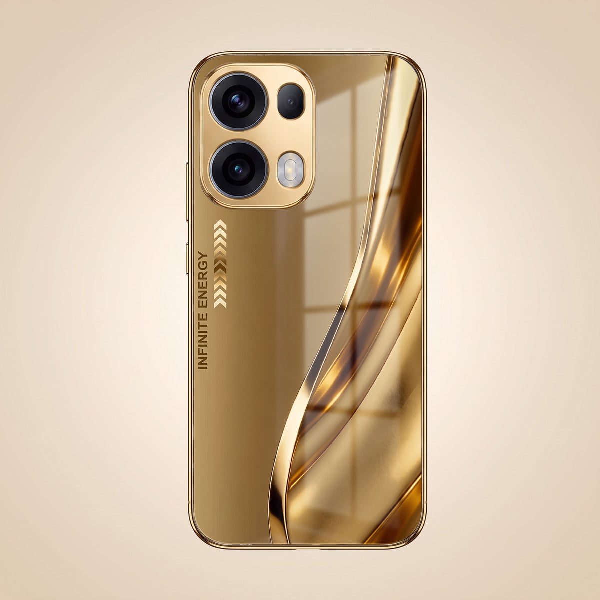 Oppo Reno 13 Pro 5G Luxury Infinity Energy Gold Electroplated Glass Phone Case