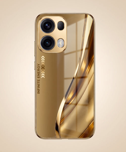 Oppo Reno 13 Pro 5G Luxury Infinity Energy Gold Electroplated Glass Phone Case