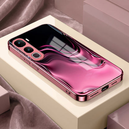 Vivo Y400 Pro 5G Liquid Wave Pink Electroplated Glass Phone Back Case