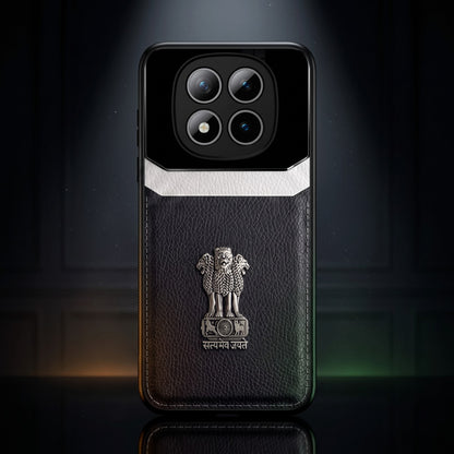 Redmi Note 15 Pro+ 5G Satyamev Jayate 3D Metal Leather Back Case