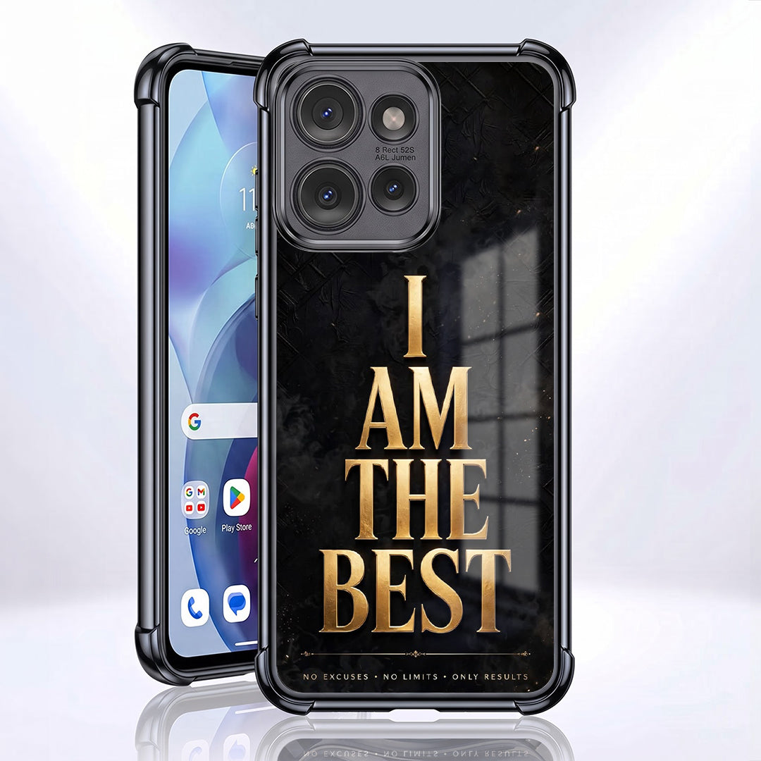 Motorola Edge 50 5G Premium I Am The Best Gold Airbags Printed Back Case