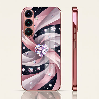 Samsung Galaxy A36 5G Diamond Glam Pink Electroplated Glass Phone Back Case