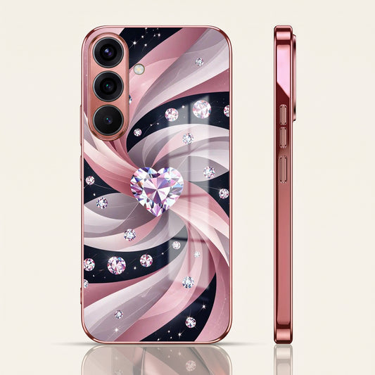 Samsung Galaxy A36 5G Diamond Glam Pink Electroplated Glass Phone Back Case