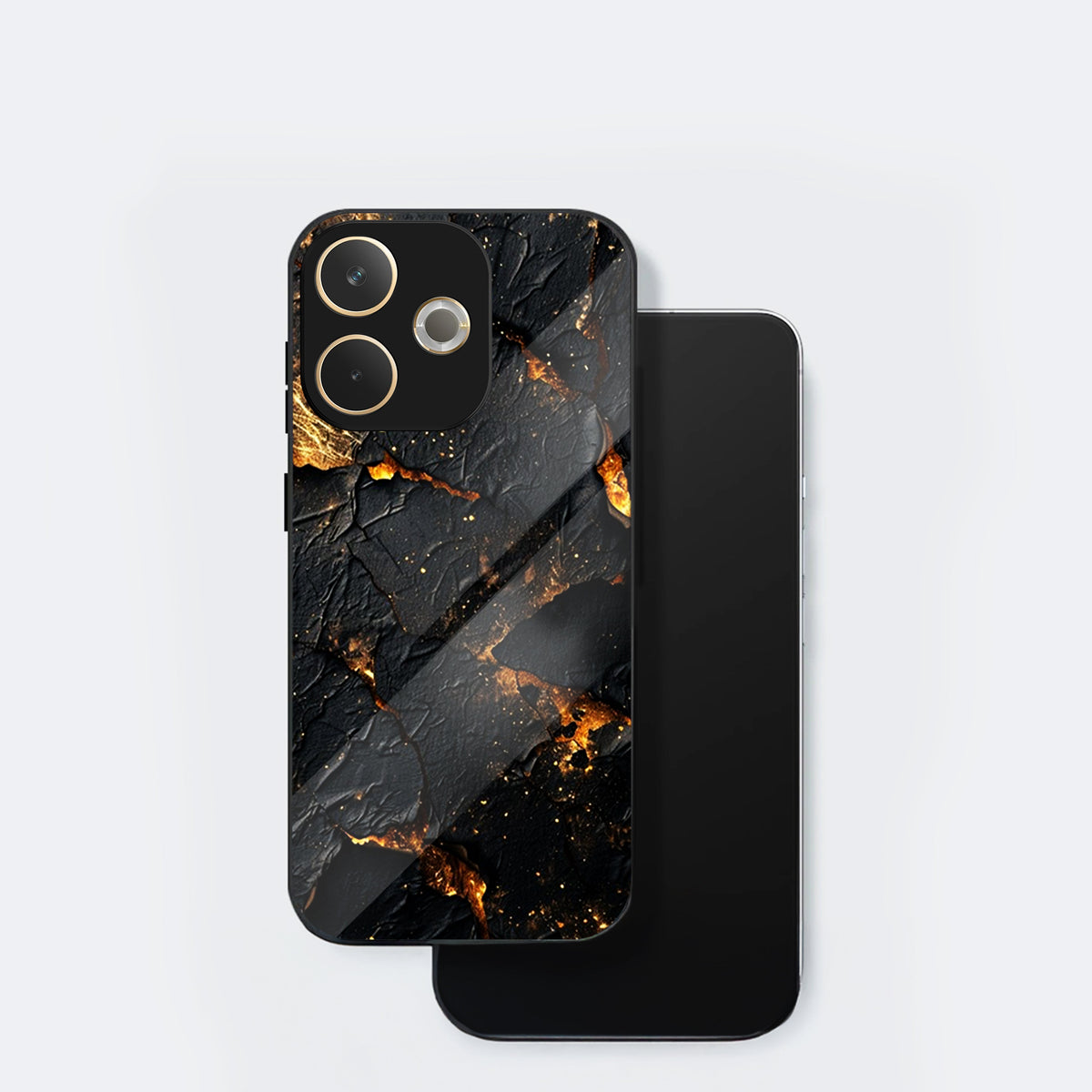 Oppo A5 Pro 5G Premium Acrylic Shockproof Glass Back Case (Volcanic Gold)