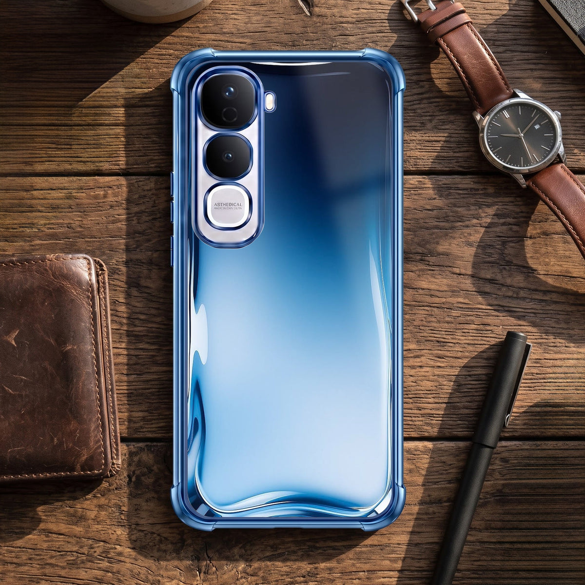 Vivo Y400 Pro 5G Premium Crystal Blue Airbags Printed Back Case
