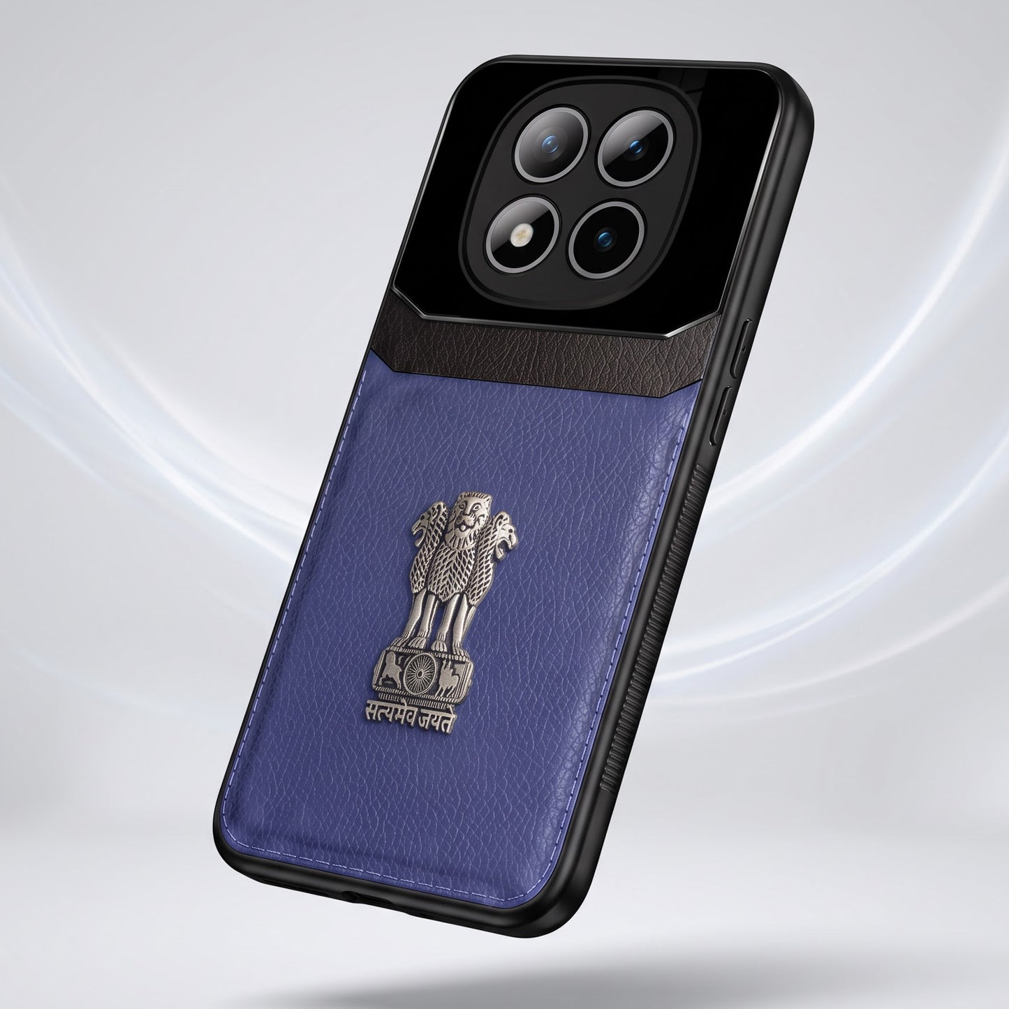 Redmi Note 15 Pro+ 5G Satyamev Jayate 3D Metal Leather Back Case