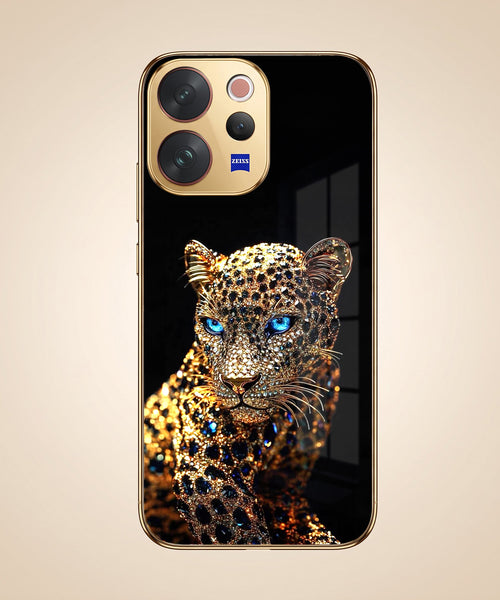 Vivo V70 5G Panther Gold Electroplated Glass Phone Back Case
