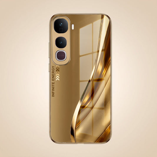 Vivo Y400 Pro 5G Luxury Infinity Energy Gold Electroplated Glass Phone Case