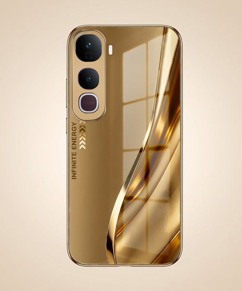 Vivo Y400 Pro 5G Luxury Infinity Energy Gold Electroplated Glass Phone Case