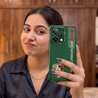 Oppo Reno 14 5G Premium Green Porsche Logo Airbags Printed Back Case
