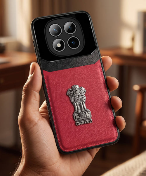 Redmi Note 15 Pro+ 5G Satyamev Jayate 3D Metal Leather Back Case