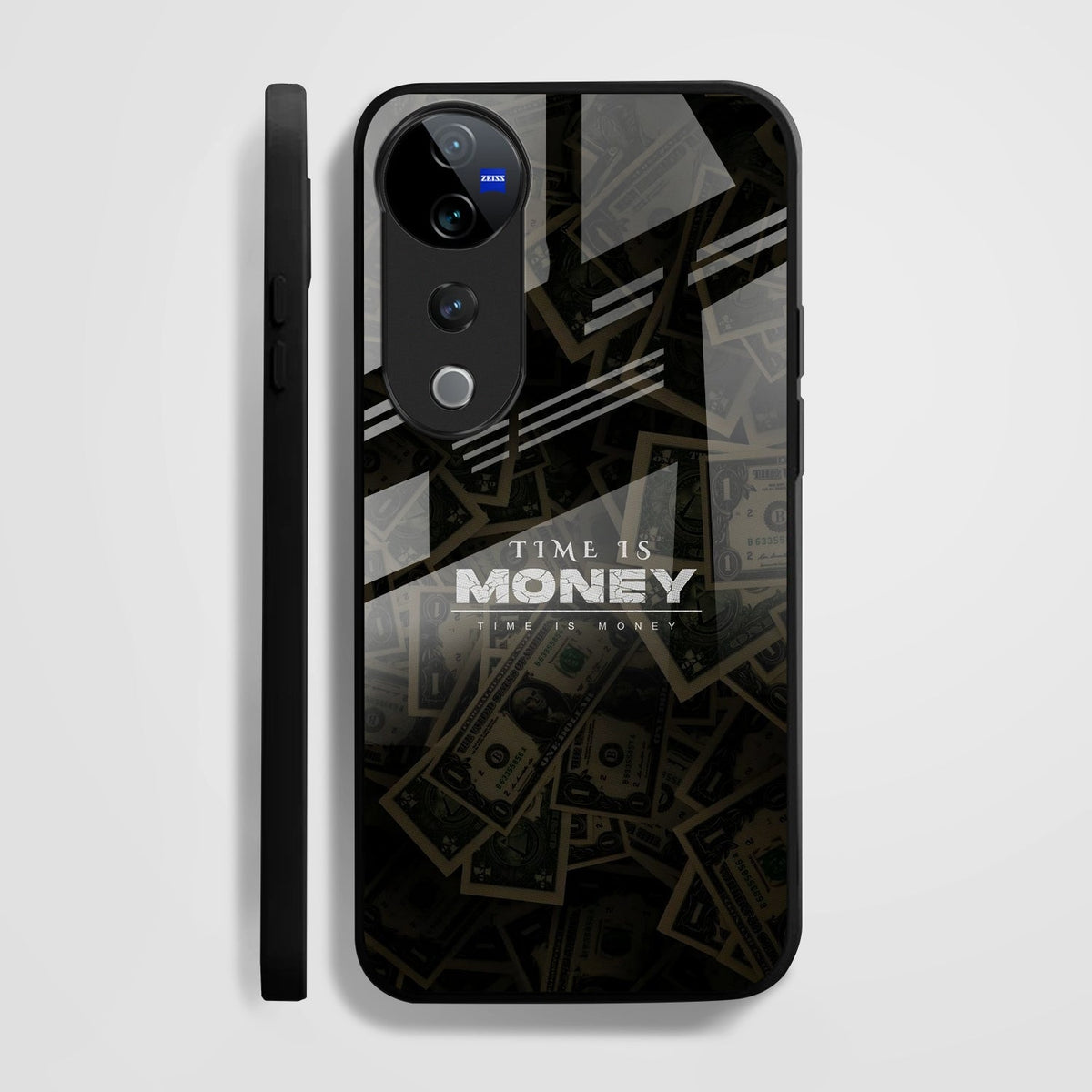 Vivo V40 Pro 5G Premium Acrylic Shockproof Glass Back Case (Time is Money)