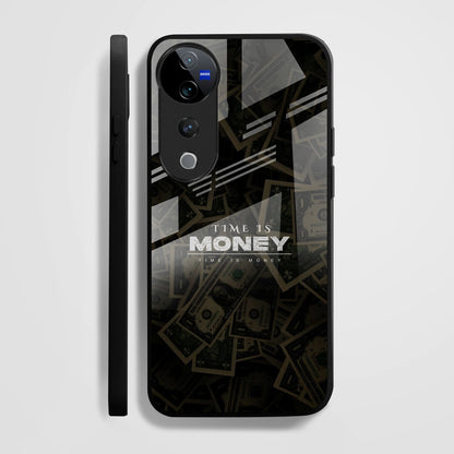 Vivo V40 Pro 5G Premium Acrylic Shockproof Glass Back Case (Time is Money)