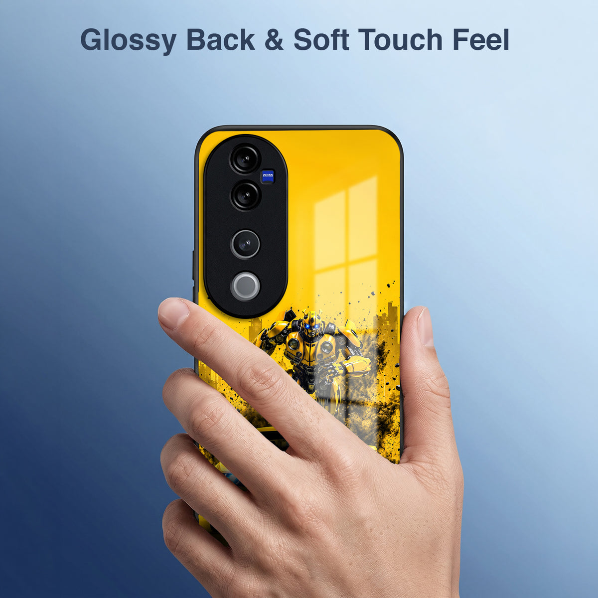 Vivo V40 Pro 5G Yellow Transformers Car Acrylic Glass Back Case