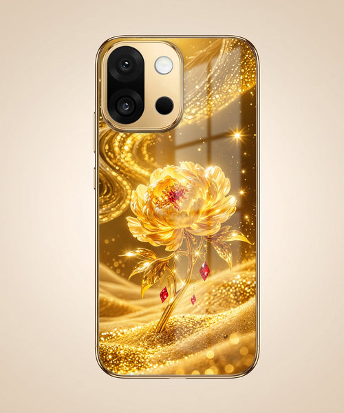 OnePlus 13s 5G Golden Rose Elegance Gold Electroplated Glass Phone Back Case