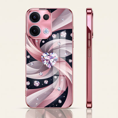 Oppo Reno 13 5G Diamond Glam Pink Electroplated Glass Phone Back Case