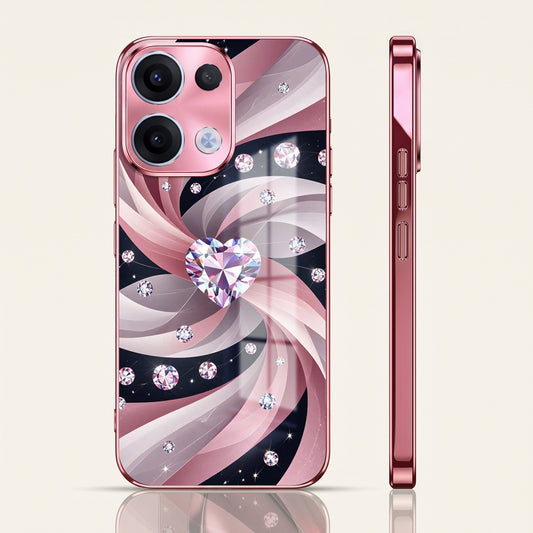Oppo Reno 13 5G Diamond Glam Pink Electroplated Glass Phone Back Case