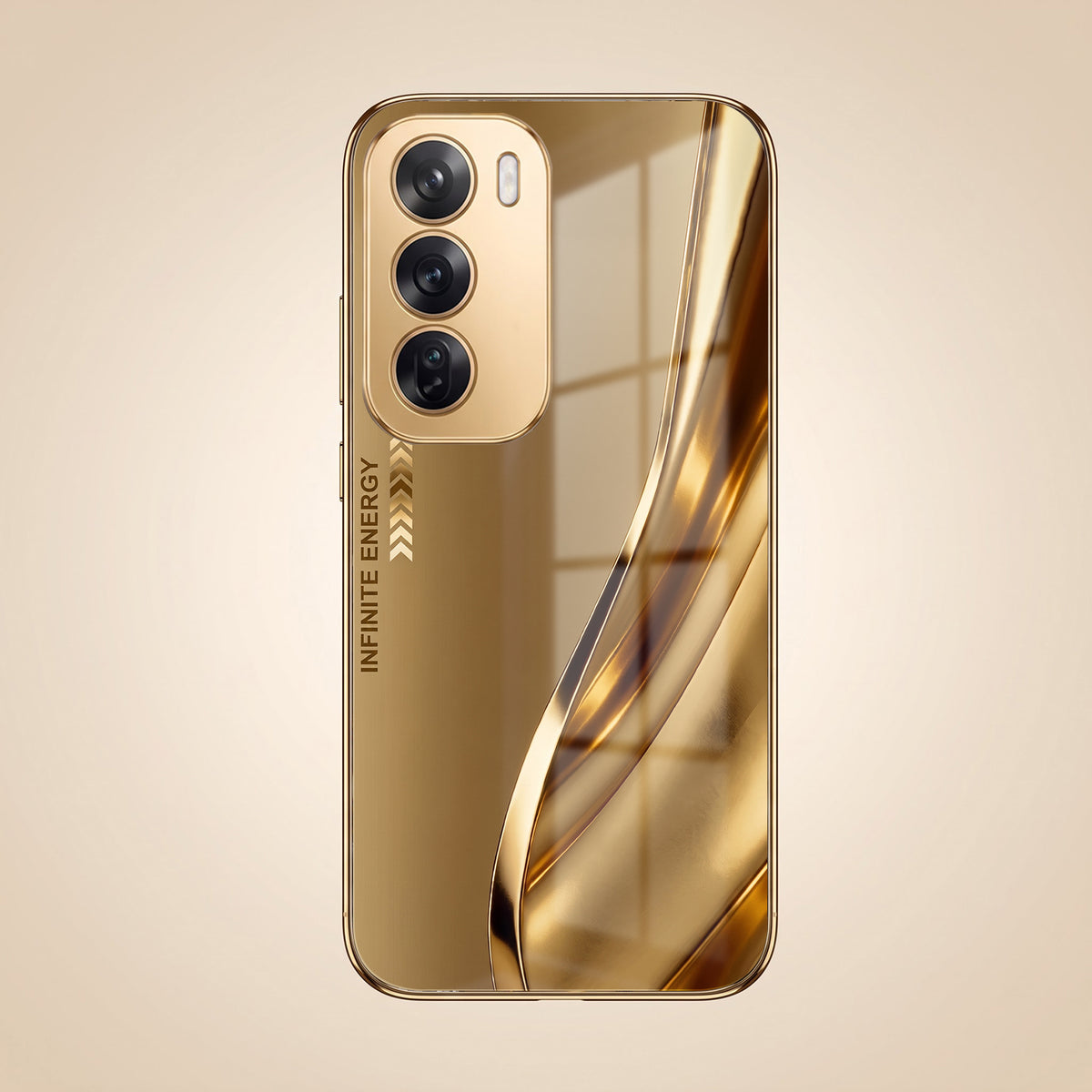 Oppo Reno 12 Pro 5G Luxury Infinity Energy Gold Electroplated Glass Phone Case