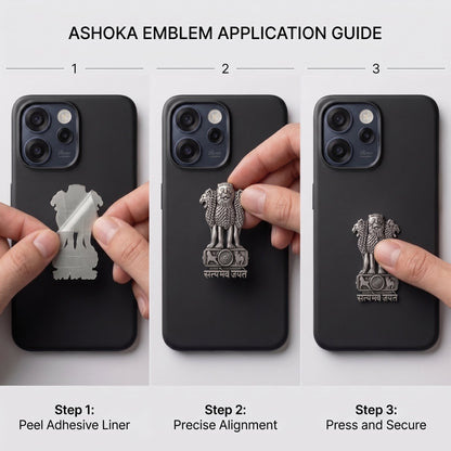 OPPO Reno15c 5G Compatible Satyamev Jayate 3D Metal Emblem Sticker
