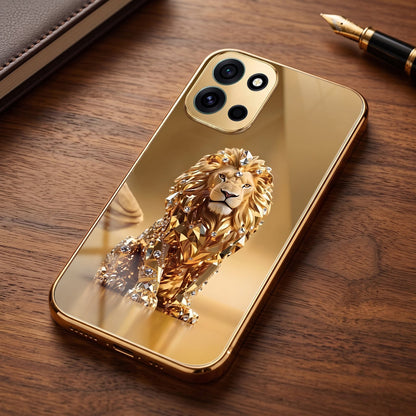OnePlus Nord 6 5G Luxury Lion Gold Electroplated Glass Phone Back Case