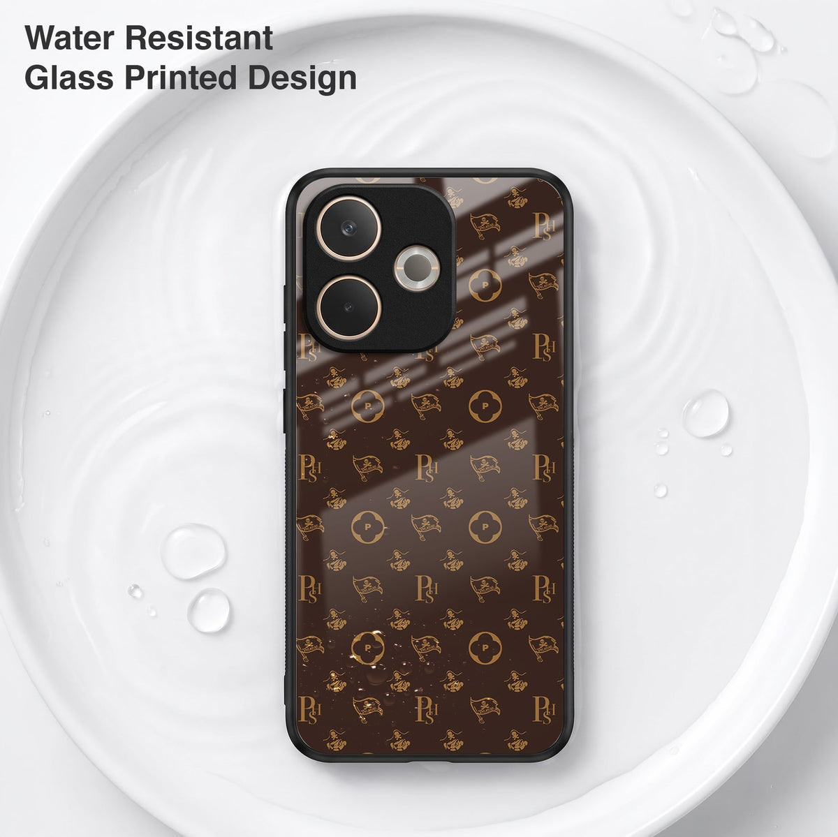Oppo A5 Pro 5G Luxury Monogram Brown Acrylic Glass Back Case