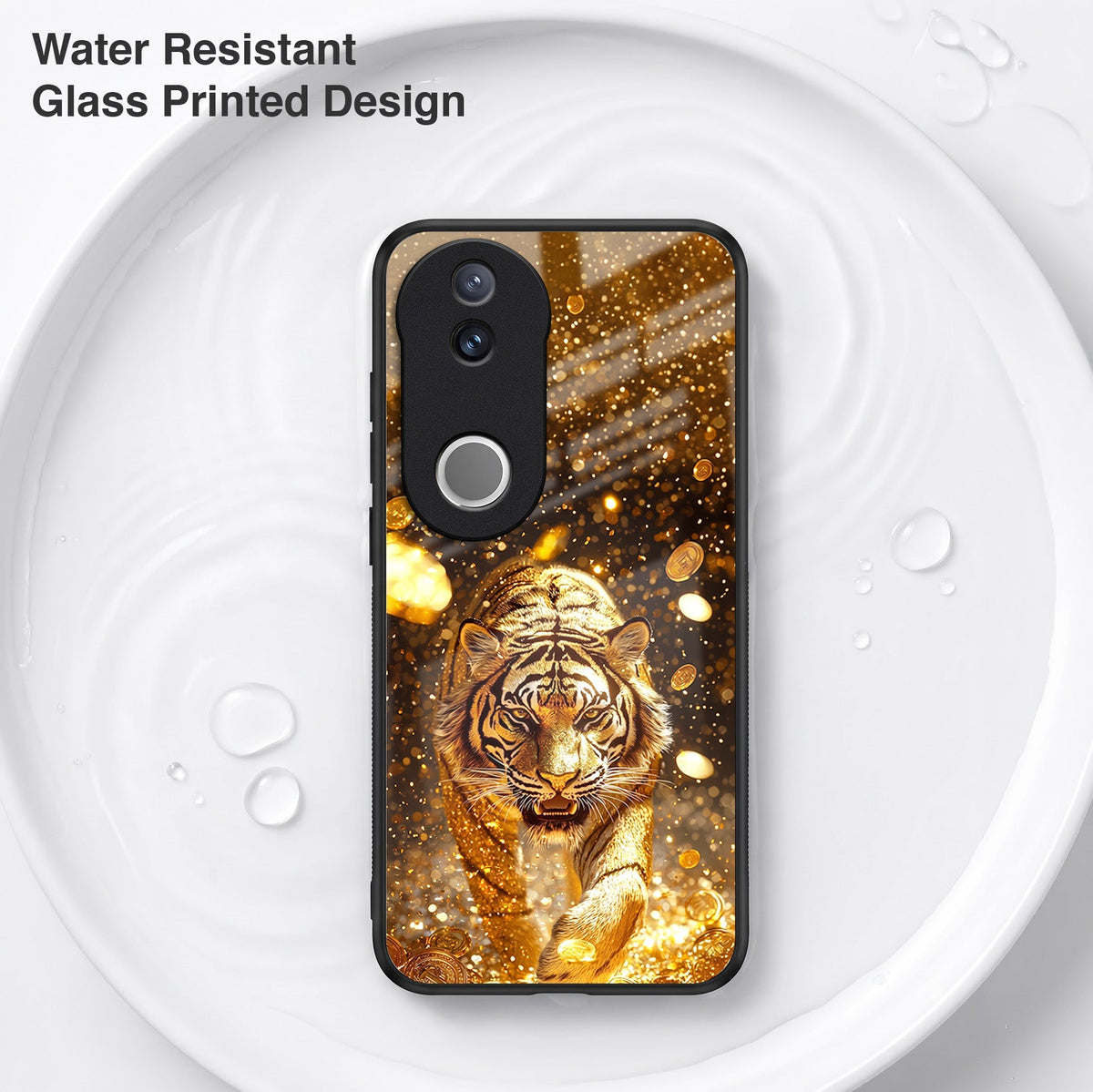 Vivo V50 5G Luxury Tiger Acrylic Glass Back Case