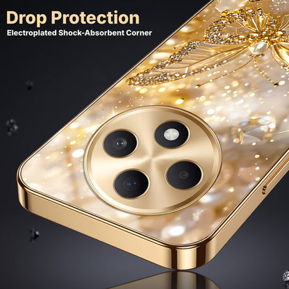 Oppo F27 Pro+ 5G Golden Butterfly Gold Electroplated Glass Phone Back Case