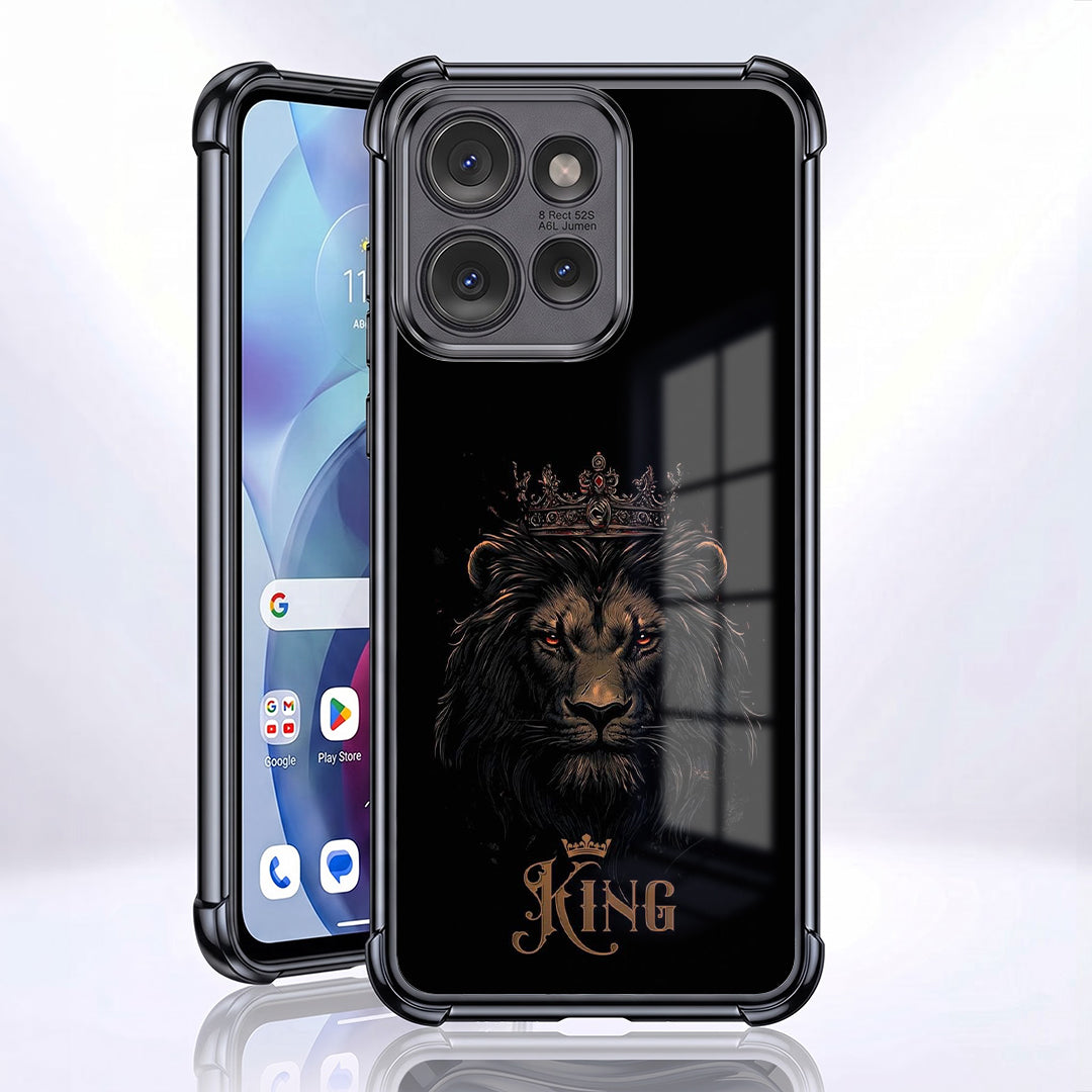 Motorola Edge 50 5G Premium Crowned Lion Airbags Printed Back Case