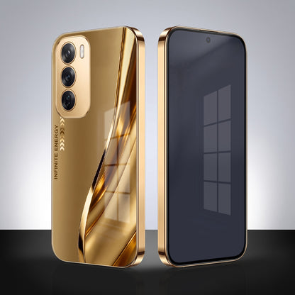 Oppo Reno 12 Pro 5G Luxury Infinity Energy Gold Electroplated Glass Phone Case
