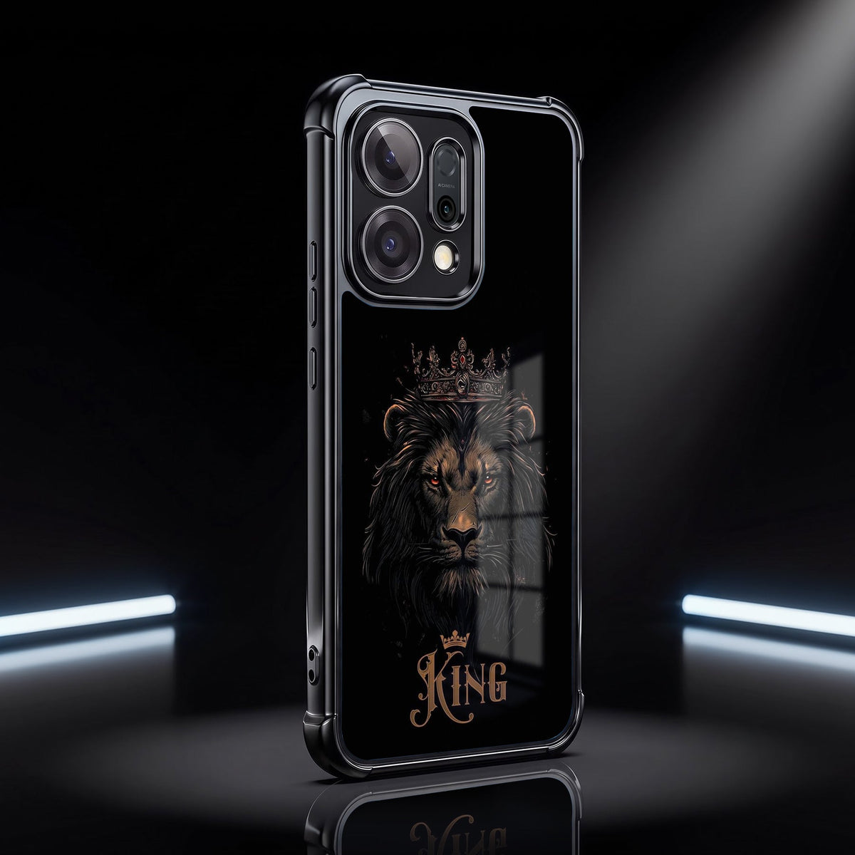 Oppo Reno 14 5G Premium Crowned Lion Airbags Printed Back Case