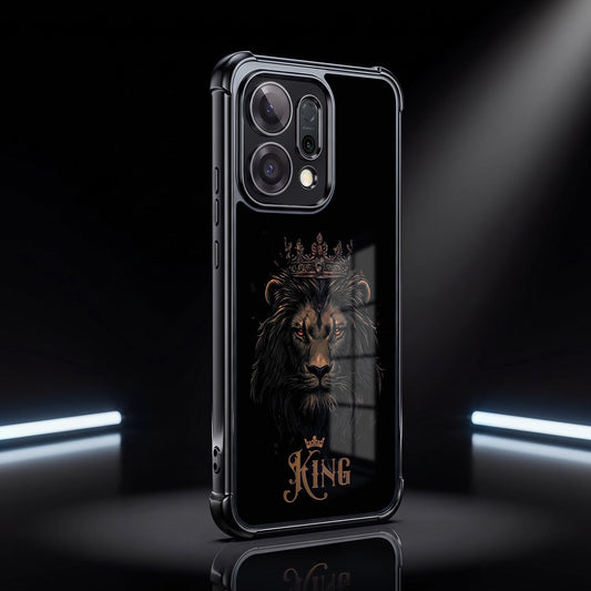 Oppo Reno 14 5G Premium Crowned Lion Airbags Printed Back Case