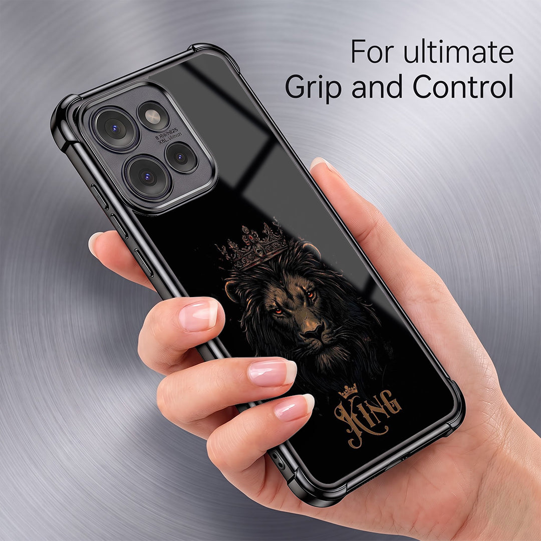 Motorola Edge 50 5G Premium Crowned Lion Airbags Printed Back Case