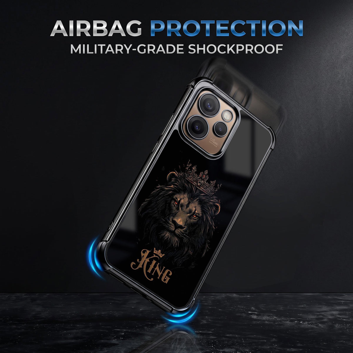 Oppo Reno 15 Pro Mini 5G Premium Crowned Lion Airbags Printed Back Case