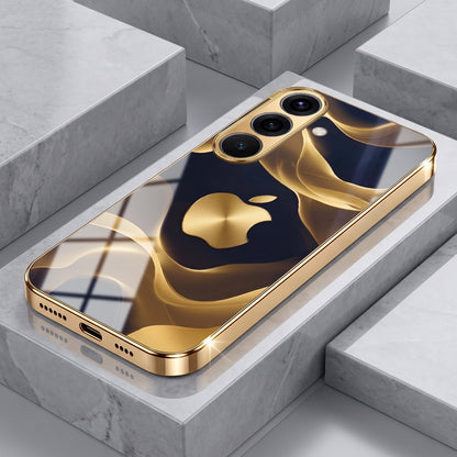 Samsung Galaxy A36 5G Luxury Wave Gold Electroplated Glass Phone Back Case
